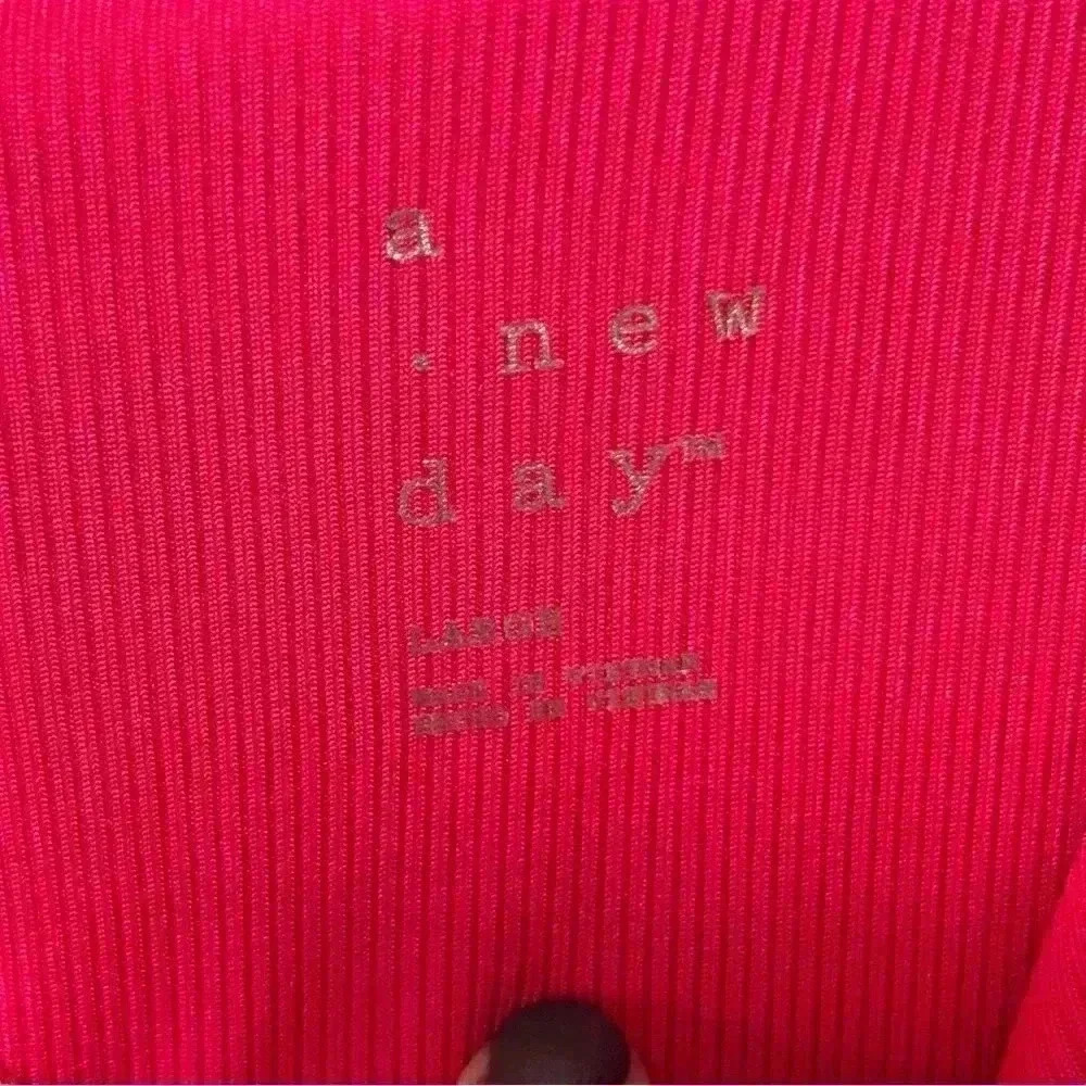 A New Day Women’s Size Large Hot Pink Sleeveless Square Neck Ribbed Mini Dress - Picture 7 of 11